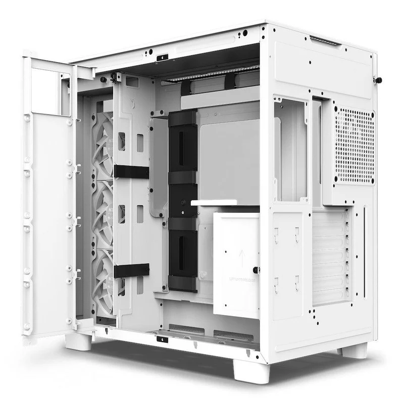 NZXT H9 Flow Dual-Chamber Mid-Tower Airflow Case (Matte White) (CM-H91FW-01)