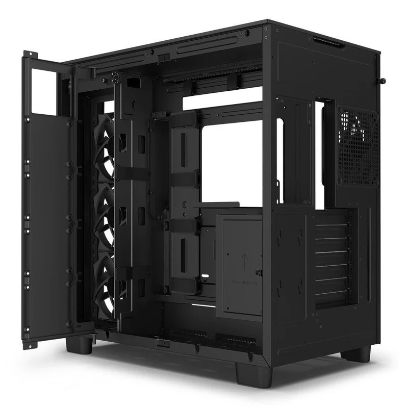 NZXT H9 Flow Dual-Chamber Mid-Tower AirFlow Case (Matte Black) (CM-H91FB-01)