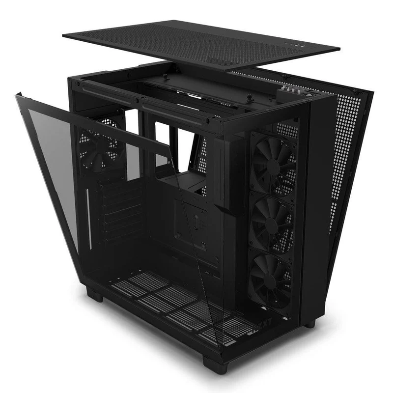 NZXT H9 Flow Dual-Chamber Mid-Tower AirFlow Case (Matte Black) (CM-H91FB-01)