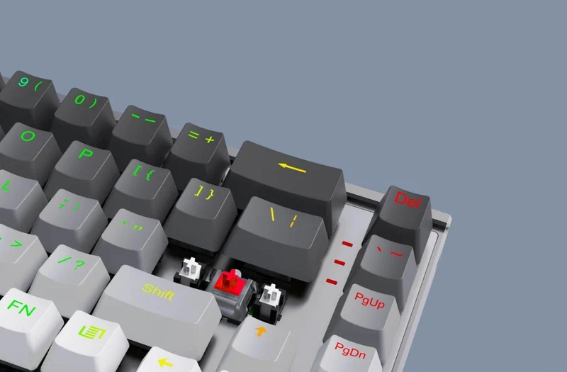 Redragon Shaco 60% Aluminum RGB Mechanical Keyboard With Tablet/Cellphone Stand & Palm Rest (Dust-Proof Outemu Red Switch) (Grey White) (K641G-GW-RGB)