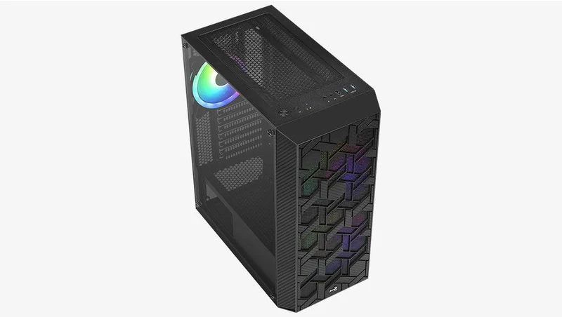 Aerocool Hive-G-BK-V1 ARGB Mid-Tower Case (Black)
