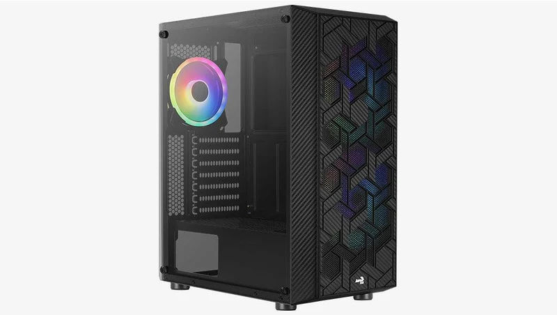 Aerocool Hive-G-BK-V1 ARGB Mid-Tower Case (Black)