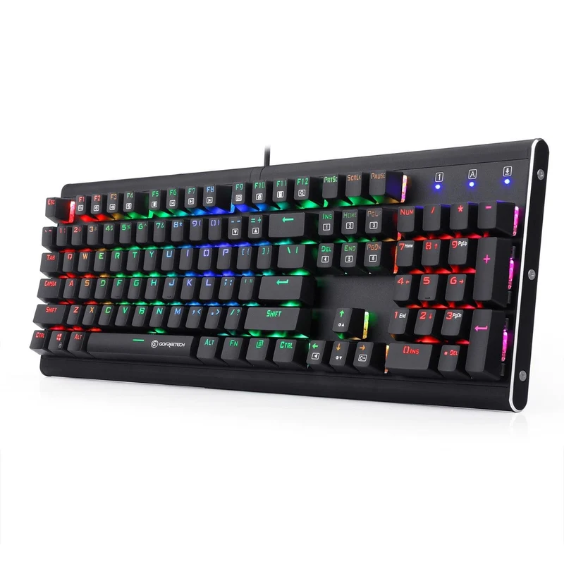 Gofreetech MK700 104-KEYS RGB Mechanical Gaming Keyboard (Brown Switch) + GFT M006 Wireless Optical Mouse Bundle
