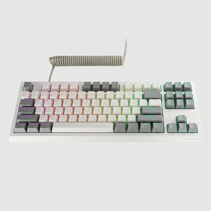 Tecware Phantom+ Elite 87-Keys RGB Wireless/Wired White Mechanical Keyboard (Pre-Lubed Wraith Pink Linear Switches)