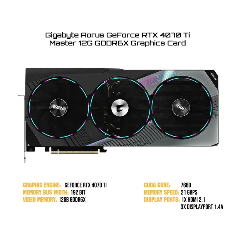 Gigabyte Aorus GeForce RTX 4070 Ti Master 12G GDDR6X Graphics Card