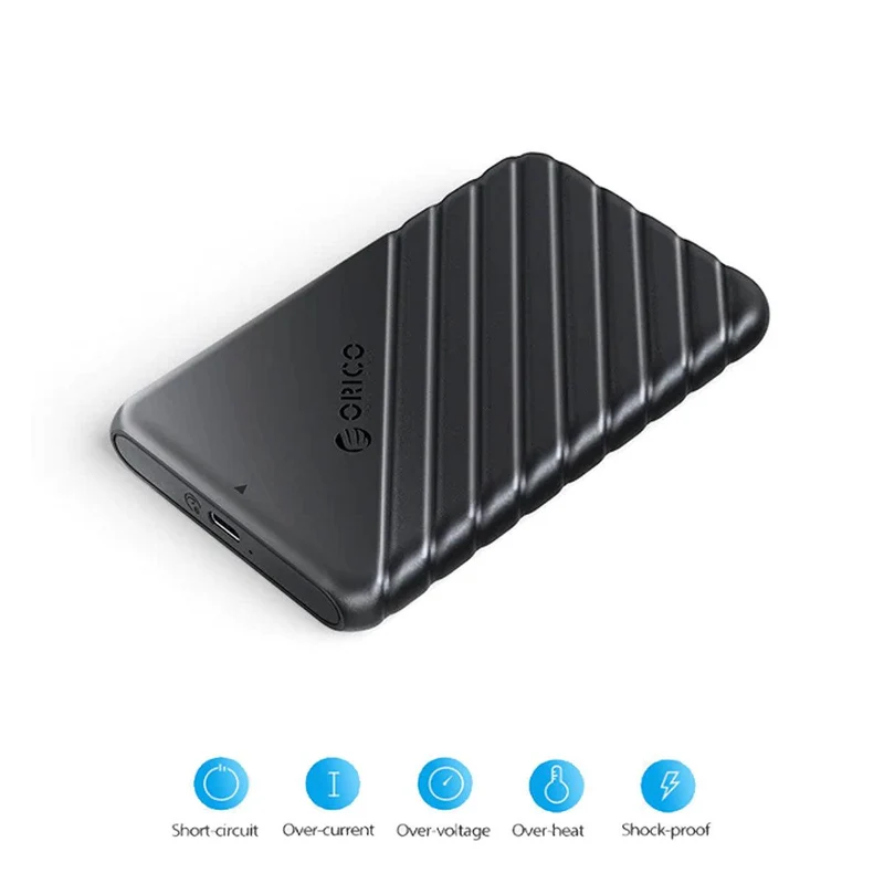 Orico 25PW1-C3 2.5 Inch USB 3.1 Gen1 Type-C Hard Drive Enclosure (Black)