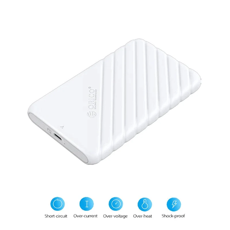 Orico 25PW1-C3 2.5 Inch USB 3.1 Gen1 Type-C Hard Drive Enclosure (White)