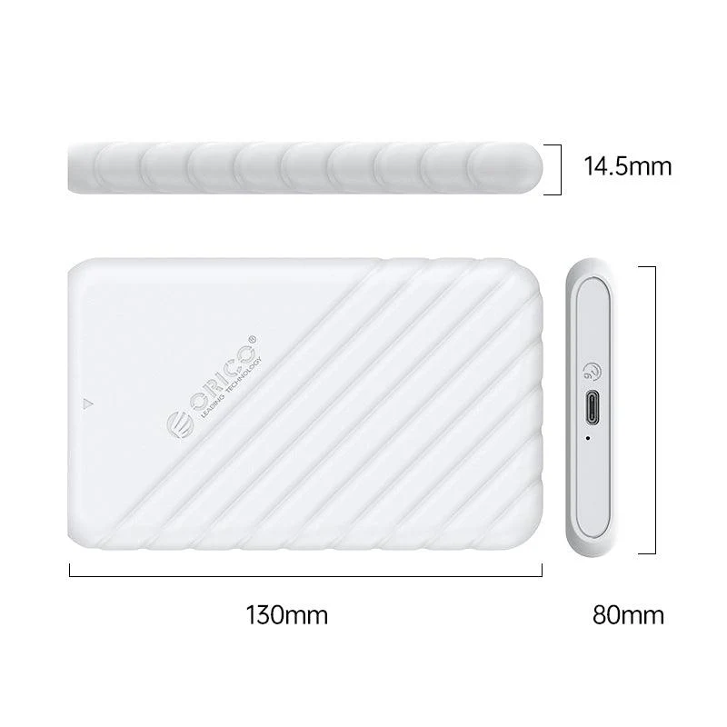 Orico 25PW1-C3 2.5 Inch USB 3.1 Gen1 Type-C Hard Drive Enclosure (White)
