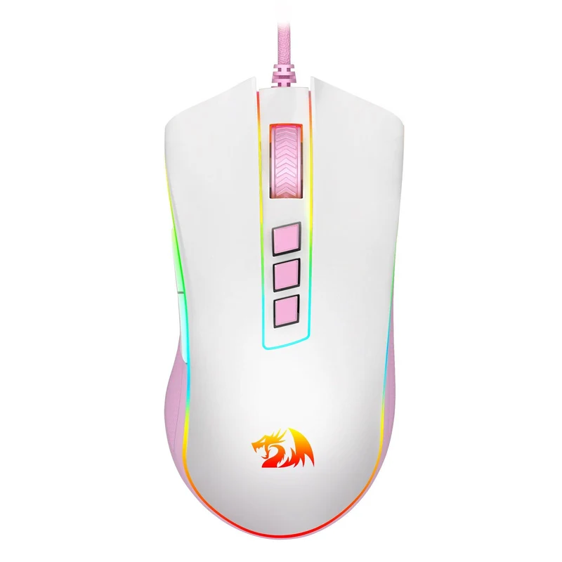 Redragon Cobra Gaming Mouse (White/Pink) (M711WP)