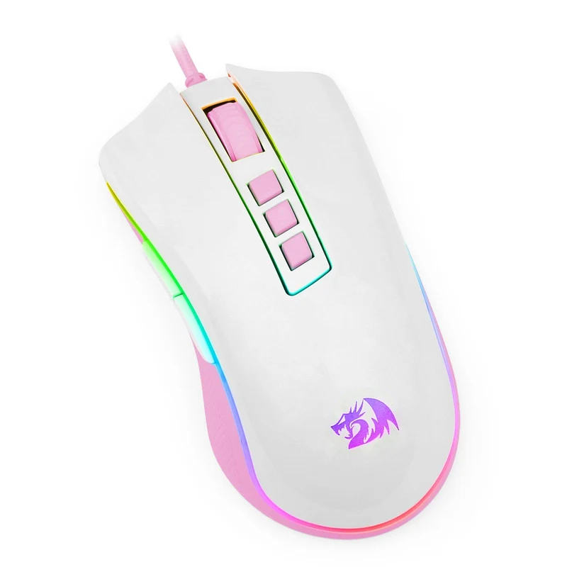 Redragon Cobra Gaming Mouse (White/Pink) (M711WP)