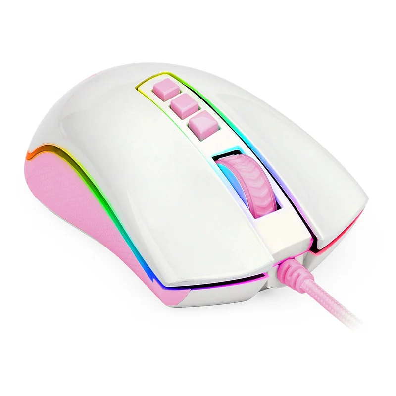 Redragon Cobra Gaming Mouse (White/Pink) (M711WP)