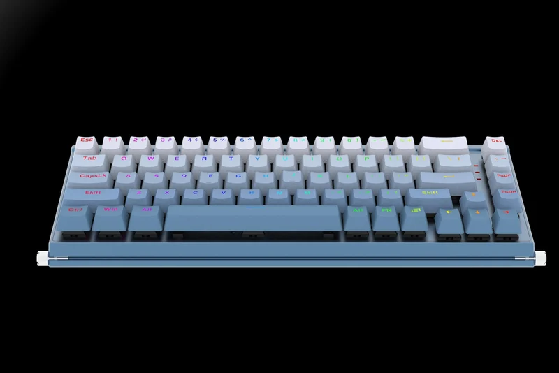 Redragon Shaco 60% Aluminum RGB Mechanical Keyboard With Tablet/Cellphone Stand & Palm Rest (Dust-Proof Outemu Red Switch) (Blue White) (K641B-BW-RGB)