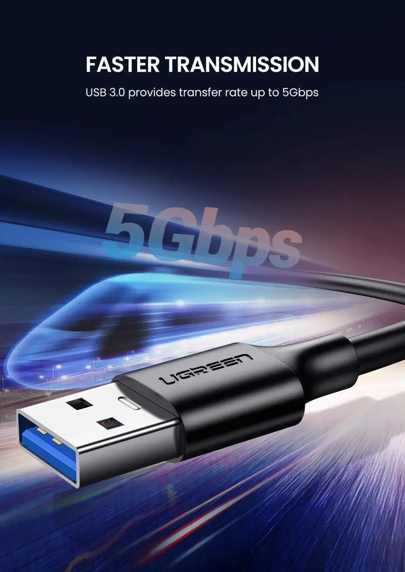 UGREEN USB 3.0 A Male To Type-C Male Cable Nickel Plating 0.5M (US184/20881)
