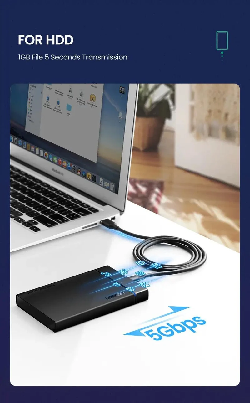 UGREEN USB 3.0 A Male To Type-C Male Cable Nickel Plating 0.5M (US184/20881)