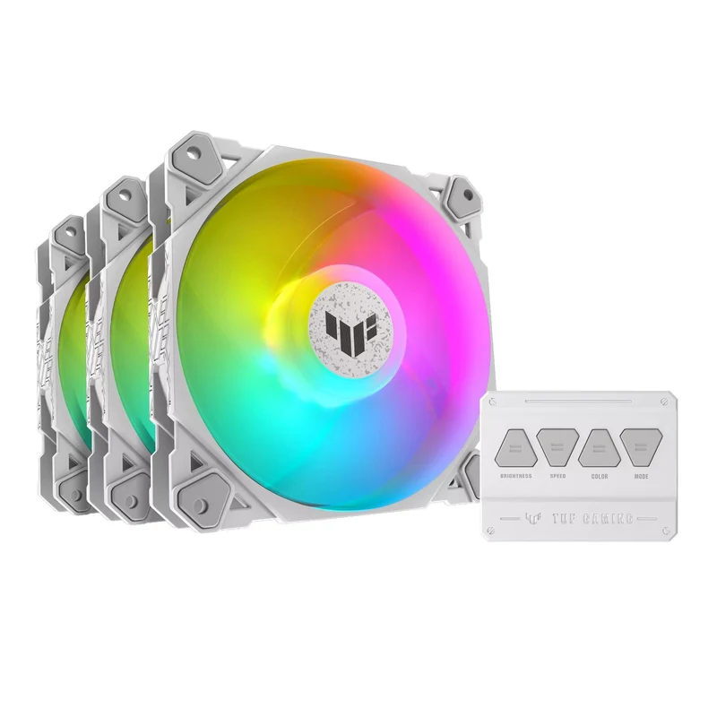 ASUS TUF Gaming TF120 ARGB Fan - Triple Pack With ARGB Controller (White)