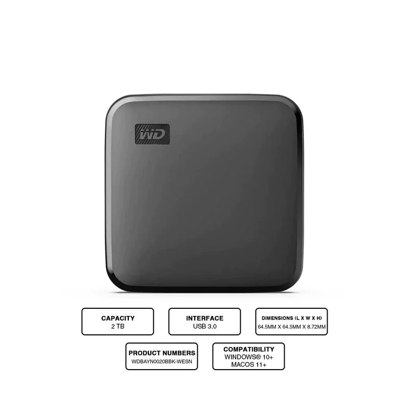 WD Elements SE 2TB Portable External SSD