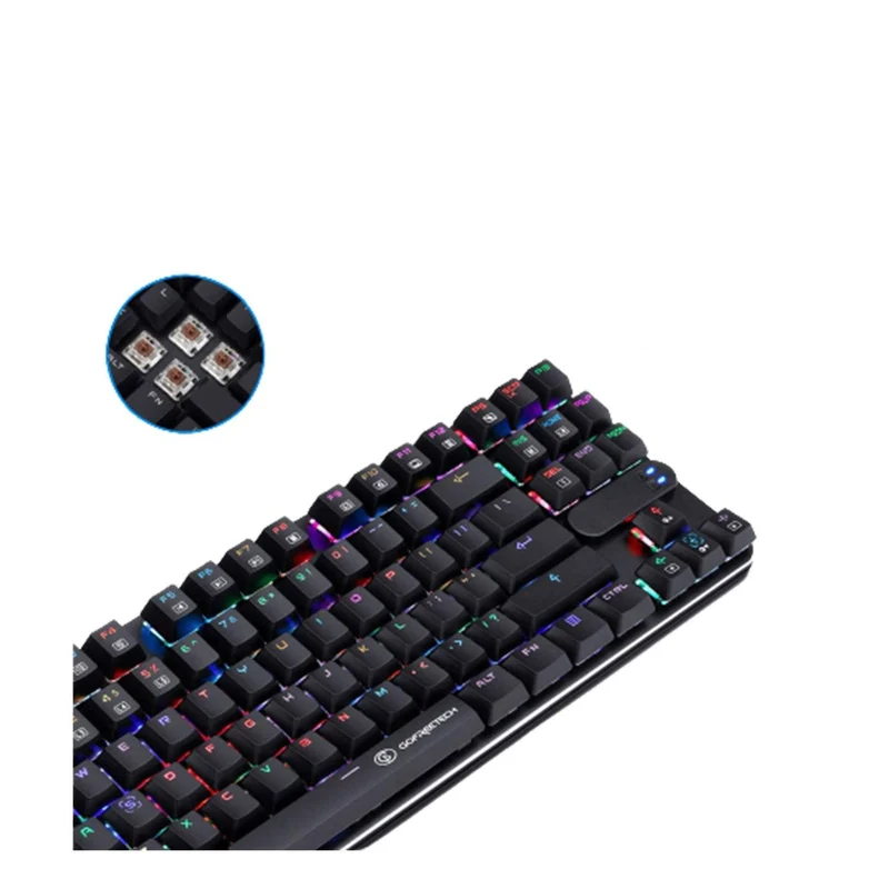Gofreetech MK600 87-KEYS RGB Mechanical Gaming Keyboard (Brown Switch) + GFT M006 Wireless Optical Mouse Bundle
