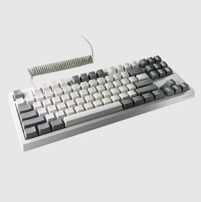 Tecware Phantom+ Elite 87-Keys RGB Wireless/Wired White Mechanical Keyboard (Pre-Lubed Wraith Brown Tactile Switches)