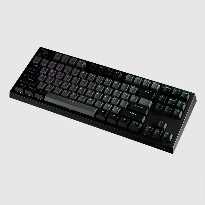 Tecware Phantom+ Elite 87-Keys RGB Wireless/Wired Black Mechanical Keyboard (Pre-Lubed Wraith Orange Tactile Switches)