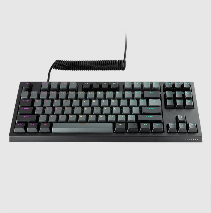 Tecware Phantom+ Elite 87-Keys RGB Wireless/Wired Black Mechanical Keyboard (Pre-Lubed Wraith Brown Tactile Switches)