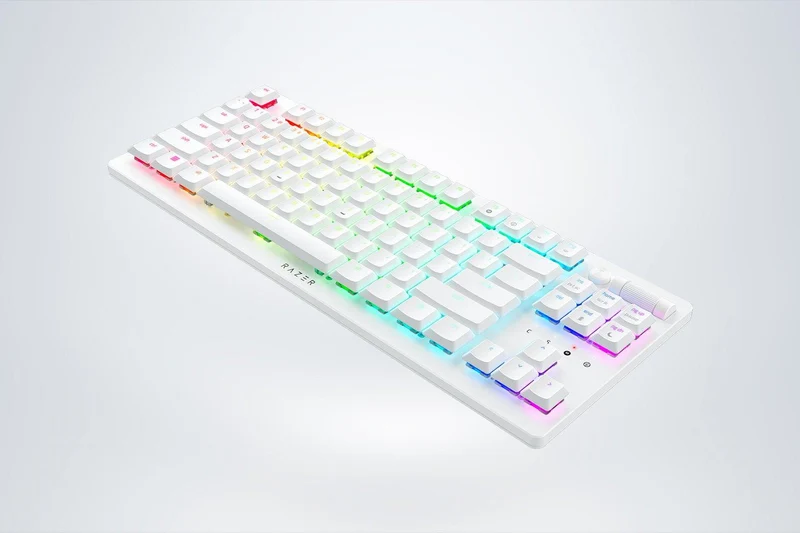 Razer Deathstalker V2 PRO Tenkeyless Wireless Low-Profile Optical Gaming Keyboard (White Edition) (Red Switches)