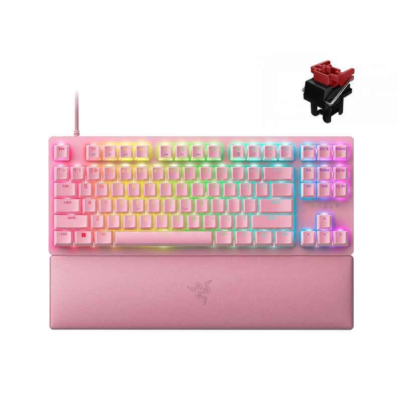 Razer Huntsman V2 Tenkeyless Optical Gaming Keyboard (Quartz Edition) (Red Switches)