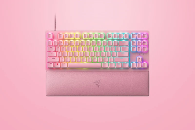 Razer Huntsman V2 Tenkeyless Optical Gaming Keyboard (Quartz Edition) (Red Switches)
