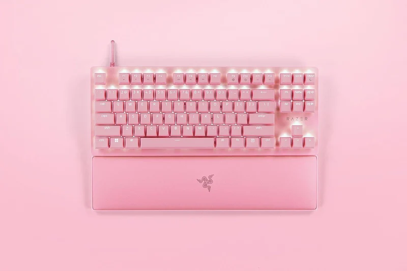 Razer Huntsman V2 Tenkeyless Optical Gaming Keyboard (Quartz Edition) (Red Switches)