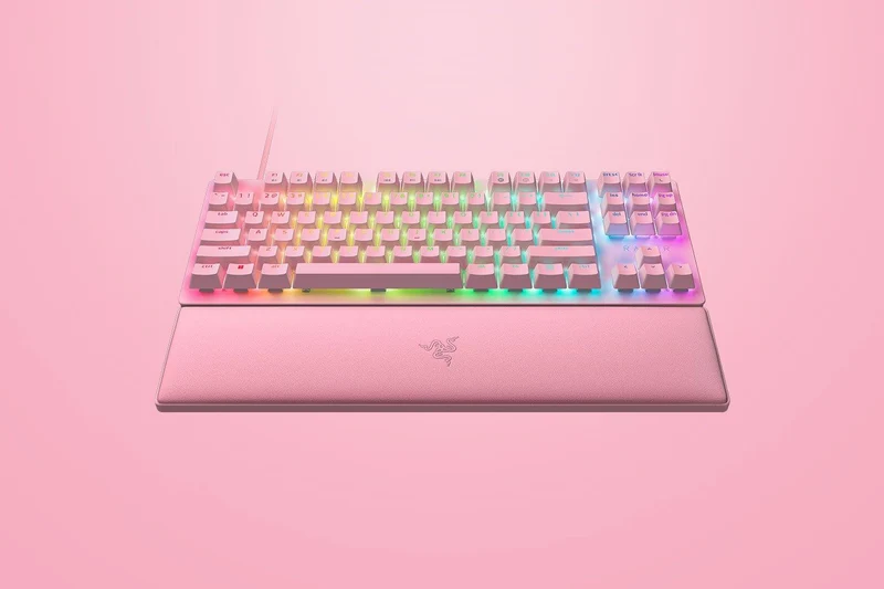 Razer Huntsman V2 Tenkeyless Optical Gaming Keyboard (Quartz Edition) (Red Switches)