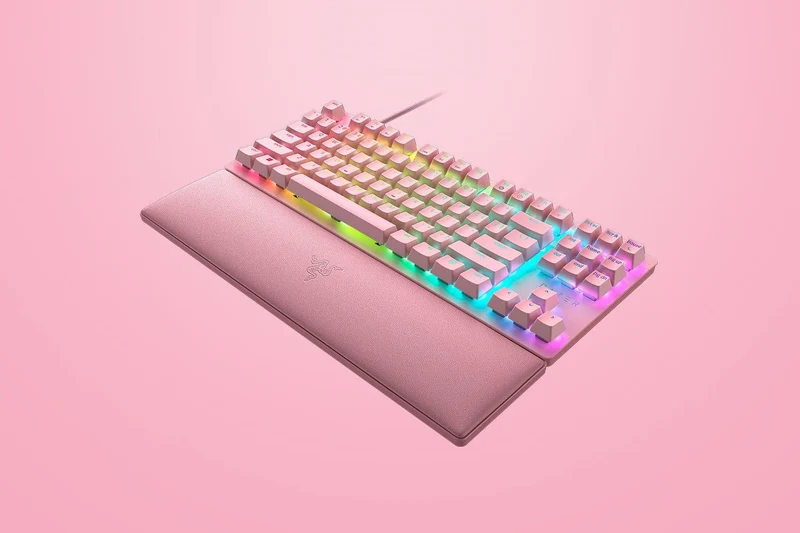 Razer Huntsman V2 Tenkeyless Optical Gaming Keyboard (Quartz Edition) (Red Switches)