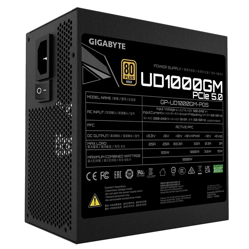 Gigabyte GP-UD1000GM PG5 1000W Gold PCIE 5.0 Modular Power Supply