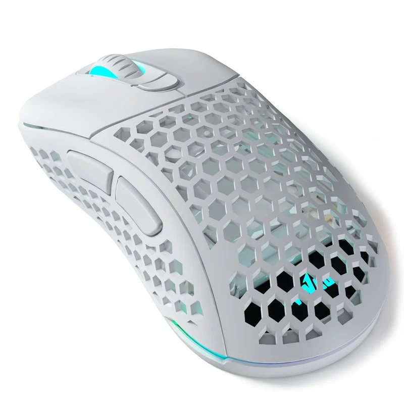 PWNAGE Ultra Custom Ergo Gen 2 Wireless RGB Gaming Mouse Honeycomb Sides (White) (UC-MC2W)