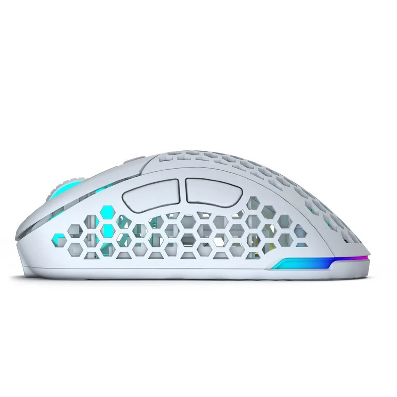 PWNAGE Ultra Custom Ergo Gen 2 Wireless RGB Gaming Mouse Honeycomb Sides (White) (UC-MC2W)