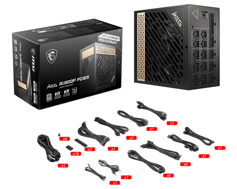 MSI MEG AI1300P PCIE5 Platinum 1300W Power Supply