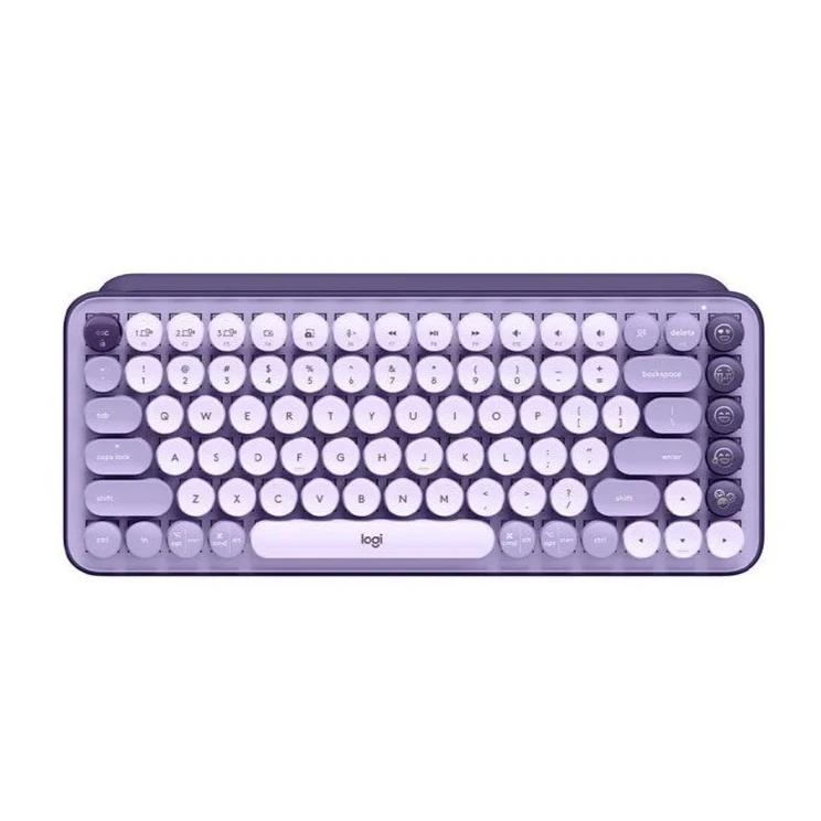 Logitech Pop Keys Wireless Mechanical Keyboard With Customizable Emoji Keys (Cosmos Lavender)