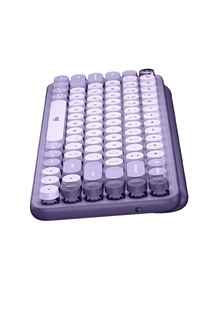 Logitech Pop Keys Wireless Mechanical Keyboard With Customizable Emoji Keys (Cosmos Lavender)