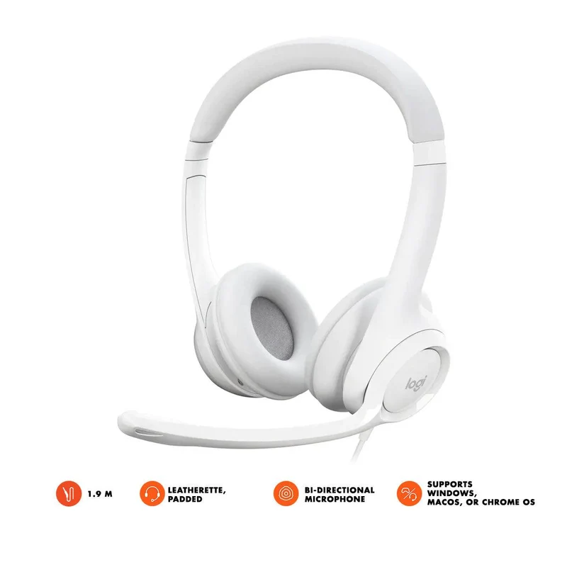 Logitech H390 USB Computer Headset (Off-White)