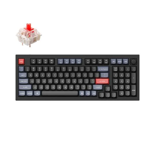 Keychron Q5 QMK Custom Mechanical Knob Version Hot-Swappable RGB Backlight Keyboard - Carbon Black B (Gateron G Pro Red Switch) (Q5M1Z)