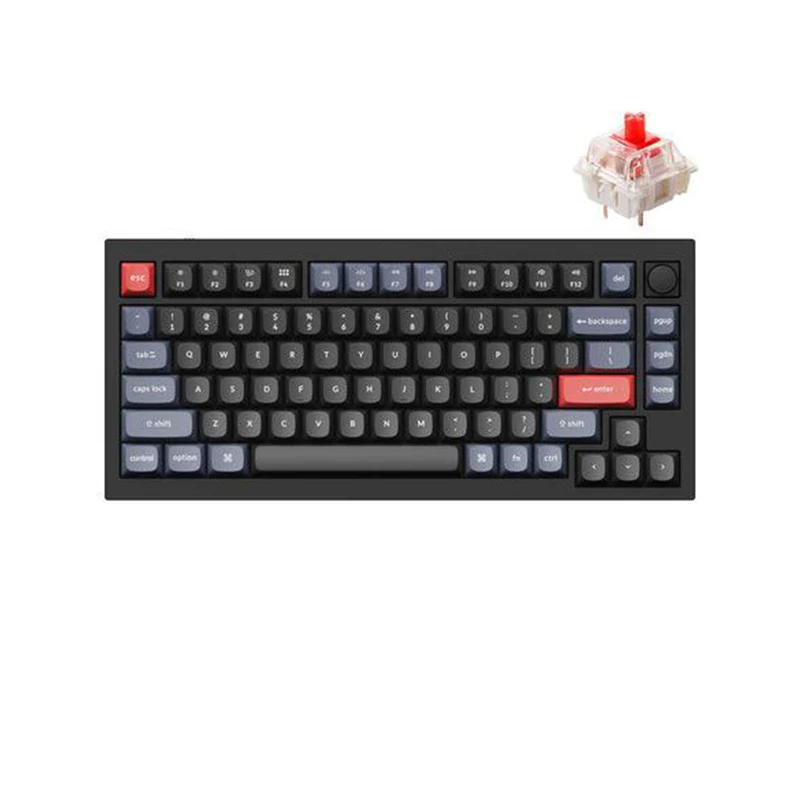 Keychron Q1 QMK Custom Mechanical V2 Knob Version Hot-Swappable RGB Backlight Keyboard - Carbon Black B (Gateron G Pro Red Switch) (Q1M1Z)