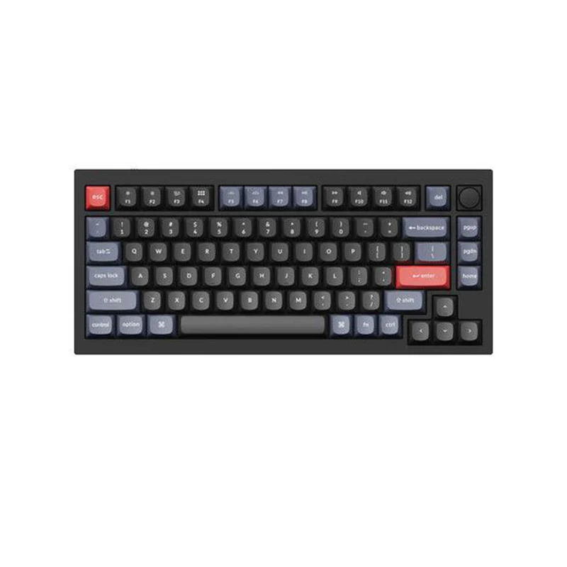 Keychron Q1 QMK Custom Mechanical V2 Knob Version Hot-Swappable RGB Backlight Keyboard - Carbon Black B (Gateron G Pro Red Switch) (Q1M1Z)
