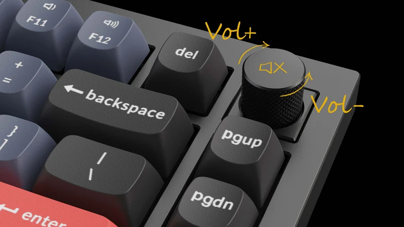 Keychron Q1 QMK Custom Mechanical V2 Knob Version Hot-Swappable RGB Backlight Keyboard - Carbon Black B (Gateron G Pro Red Switch) (Q1M1Z)