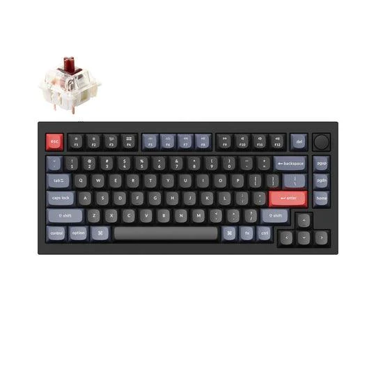 Keychron Q1 QMK Custom Mechanical V2 Knob Version Hot-Swappable RGB Backlight Keyboard - Carbon Black B (Gateron G Pro Brown Switch) (Q1M3Z)