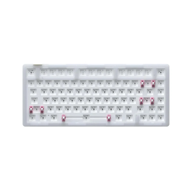 AKKO ACR75 V2 RGB Mechanical Keyboard Hot-Swappable DIY Kit Socket Gasket Mount With 81-Key Layout (Stacked Acrylic Version) (White)