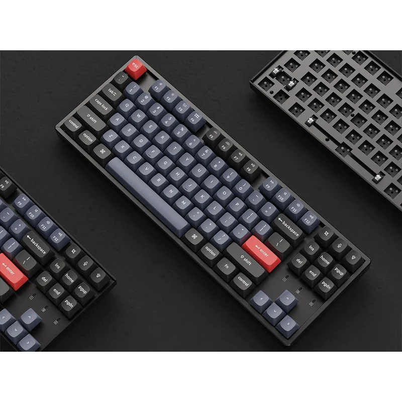 Keychron K8 Pro QMK/Via Wireless Mechanical Hot-Swappable RGB Backlight Aluminum Keyboard - Black (Gateron G Pro Mechanical Red Switch) (K8P-J1Z)