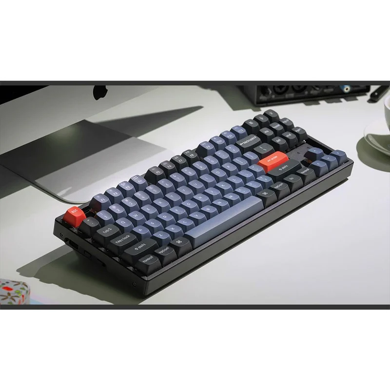Keychron K8 Pro QMK/Via Wireless Mechanical Hot-Swappable RGB Backlight Aluminum Keyboard - Black (Gateron G Pro Mechanical Red Switch) (K8P-J1Z)