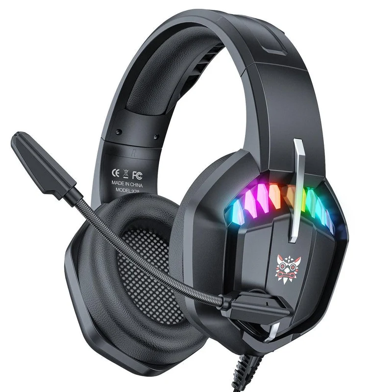 Onikuma X28 RGB Gaming Headset With Mic And Noise Cancelling (Black)