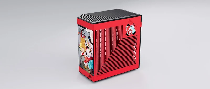 Hyte Hakos Baelz Y60 Mid-Tower ATX Modern Aesthetic Case (Black/Red) + Desk Pad Bundle