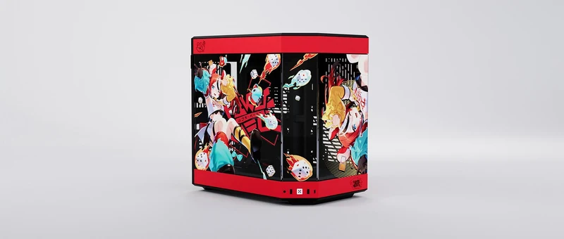 Hyte Hakos Baelz Y60 Mid-Tower ATX Modern Aesthetic Case (Black/Red) + Desk Pad Bundle