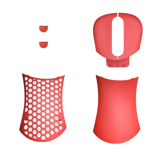 PWNAGE Ultra Custom Extra Cover Set Ergonomic (Red) (ECS-E-R)