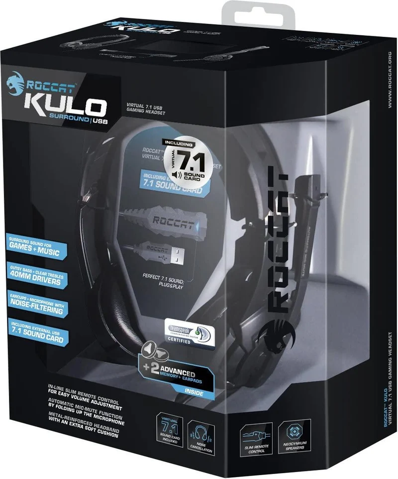 Roccat Kulo Virtual 7.1 USB Gaming Headset Black